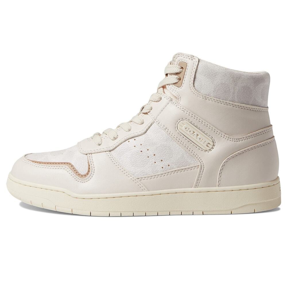 Coach Hi Top Sneakers CD304 Chalk Coated Canvas Women’s Sz 10B NIB MSRP $229 - Picture 9 of 16